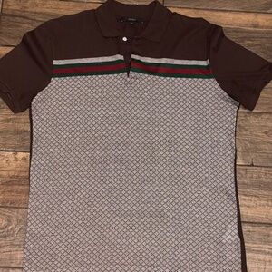 FREE SHIPPING Gucci Piquet Monogram Polo Style Shirt